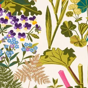 Handtryckt tyg RABARBER