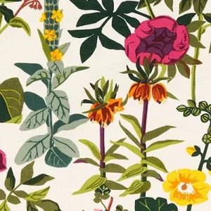 Handtryckt tyg SOMMAR