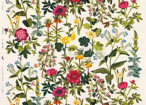 Handtryckt tyg SOMMAR