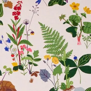 Handtryckt tyg TROLLSLÄNDA