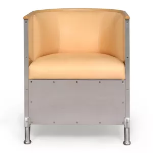 ALUMINIUM fåtölj i läder