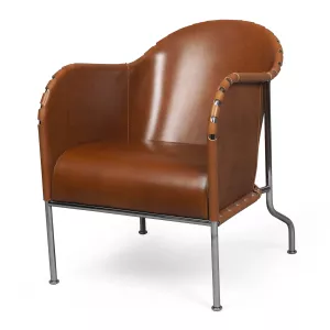 BRUNO fåtölj i läder