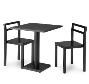 Rektangulärt cafébord NON i svart gummi