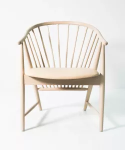 Fåtölj SOLFJÄDERN med skinnsits