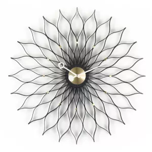 Sunflower clock Black/Brass