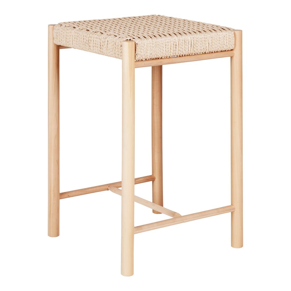 Albano Counter Chair in poplar with natural wicker seat, natural