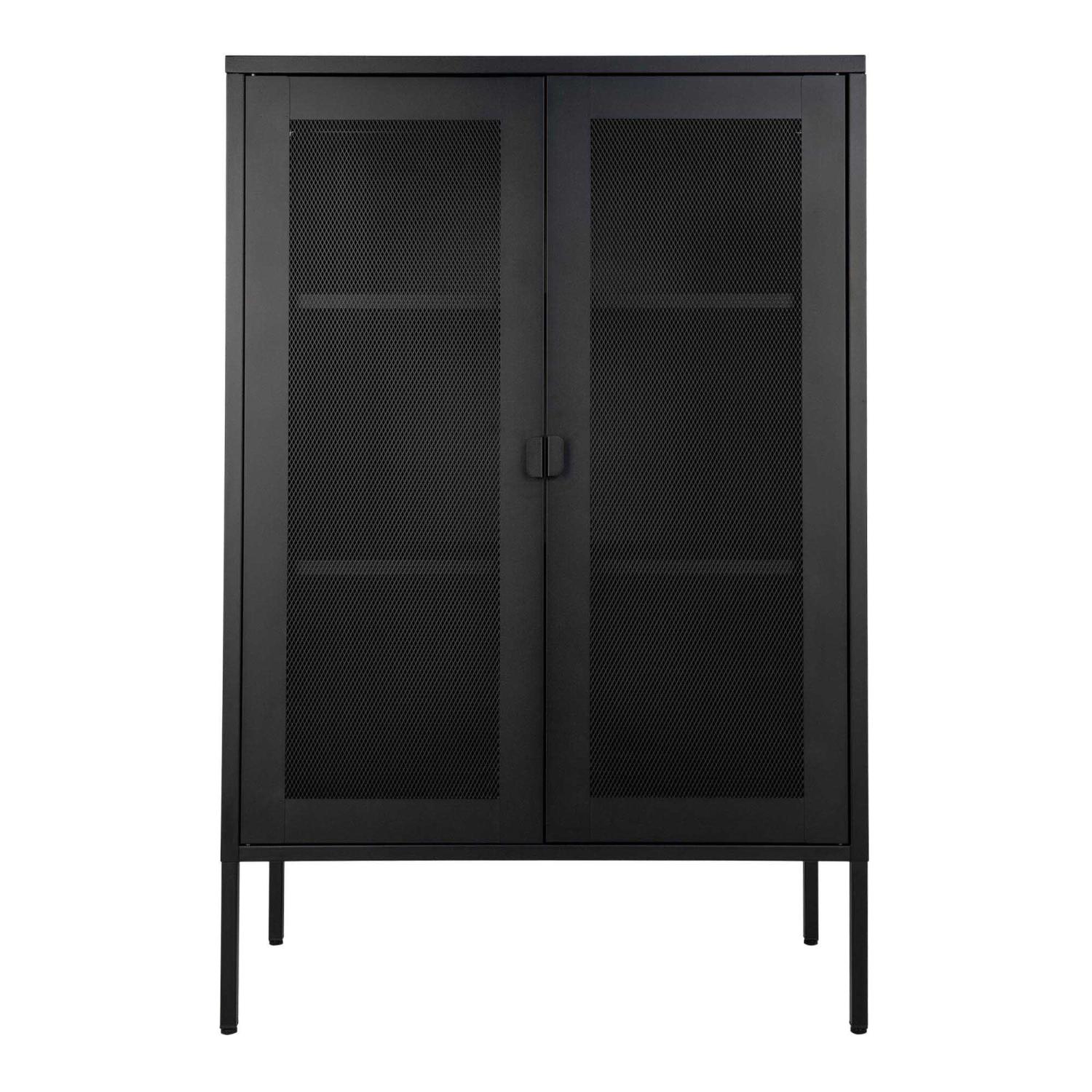 Melbourne cabinet in black with mesh door