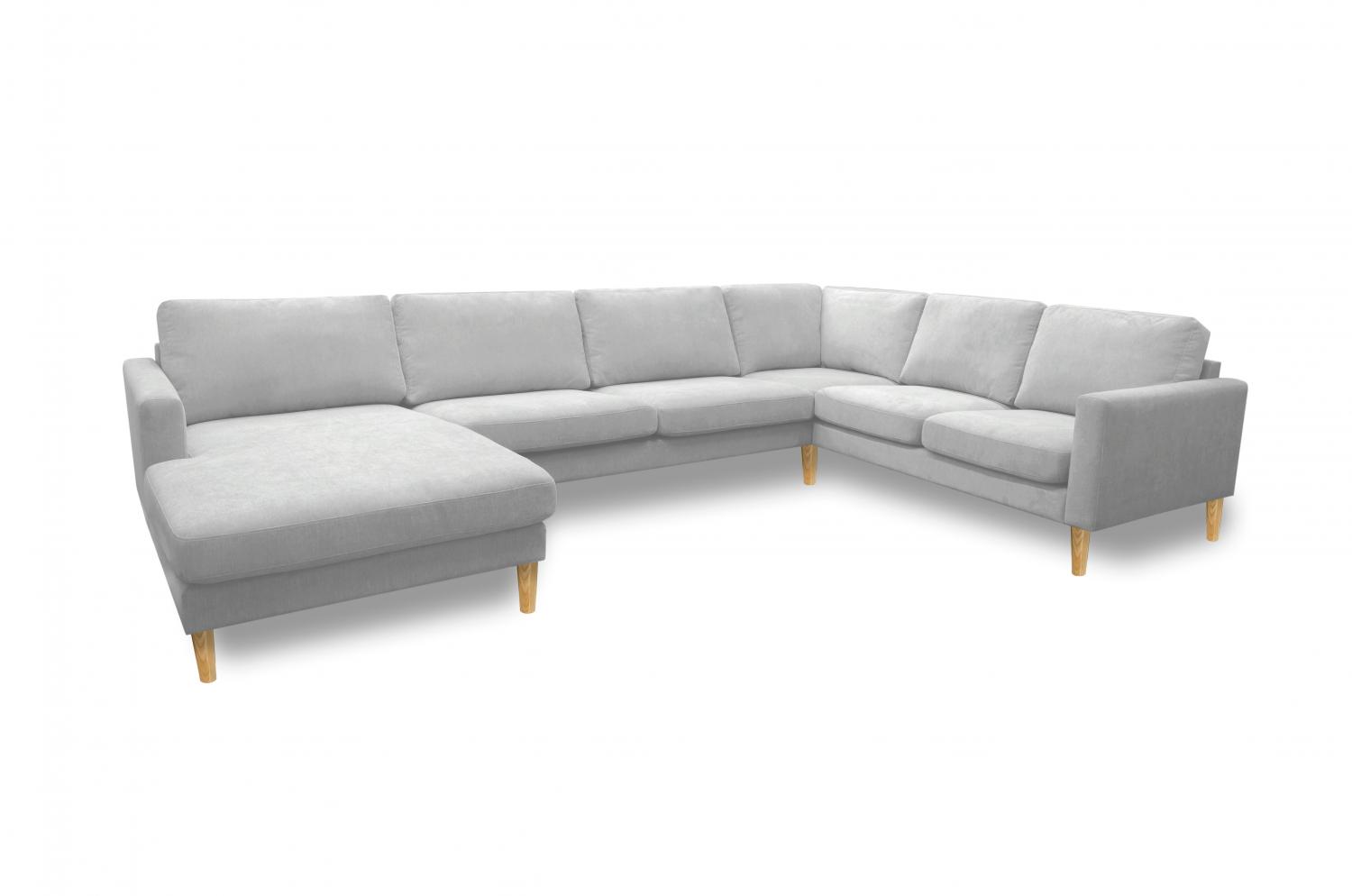 Linn hörnsoffa med divan vänster