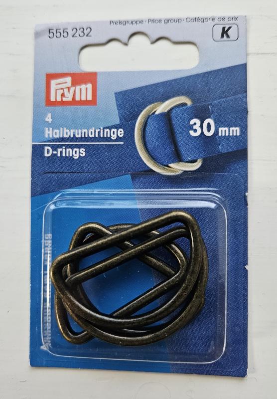 D- ring 30 mm Antik mässing