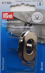 Vridlås till väska  blank silver