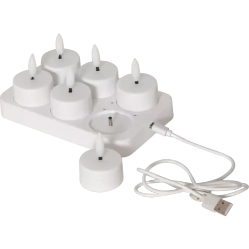 Flamme Värmeljus LED 6-Pack Charge