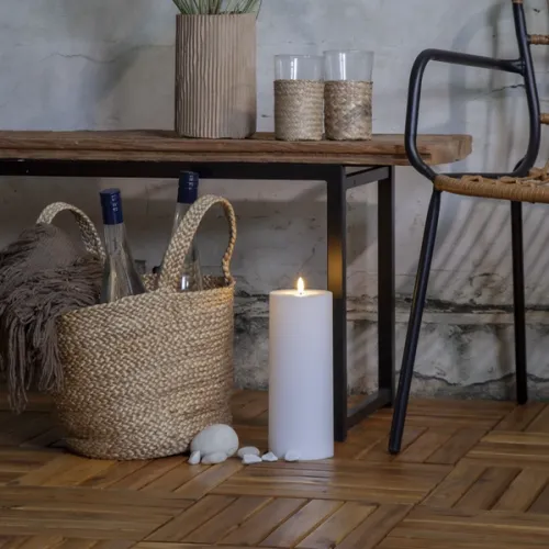 LED Ljus Flamme Rak Vit