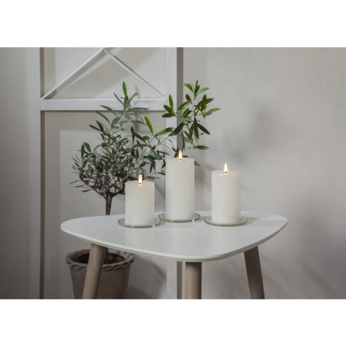 Flamme Flow Blockljus LED Vit