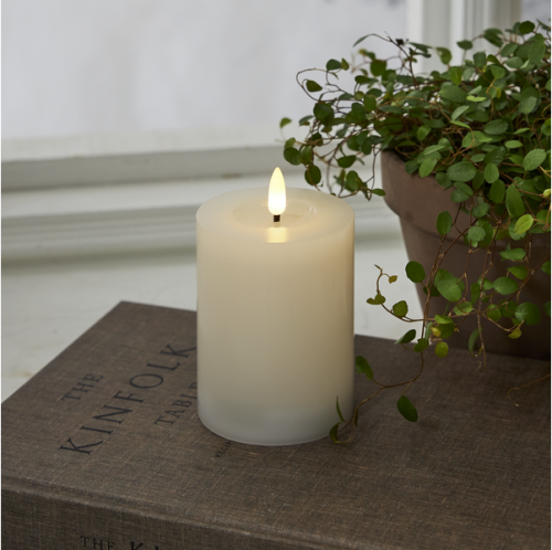 Flamme Flow Blockljus LED Vit