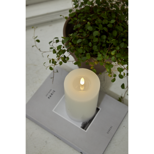 Flamme Flow Blockljus LED Vit