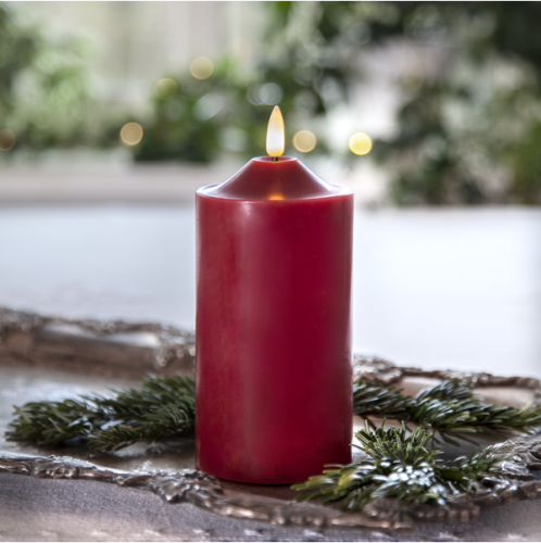 Flamme Top Blockljus LED Röd