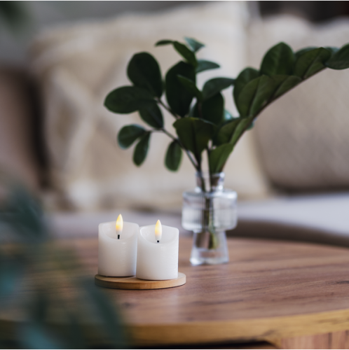 LED Blockljus 2-pack Flamme Rustic