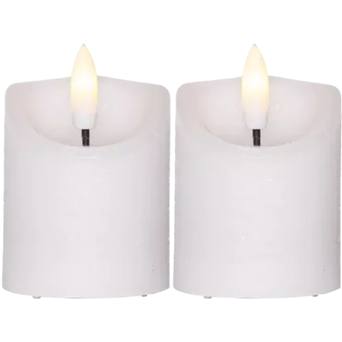 LED Blockljus 2-pack Flamme Rustic