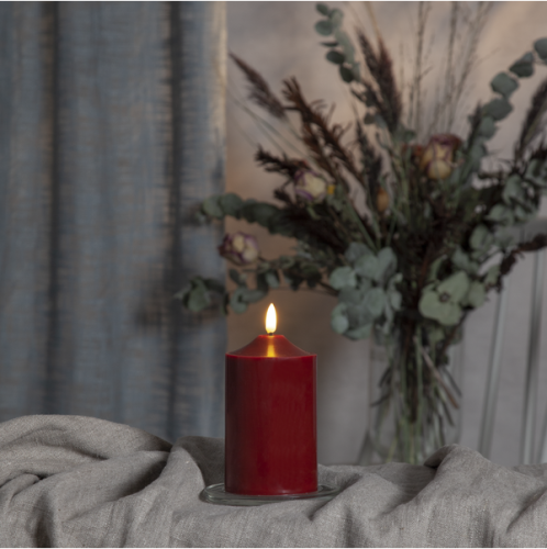 Flamme Top Blockljus LED Röd