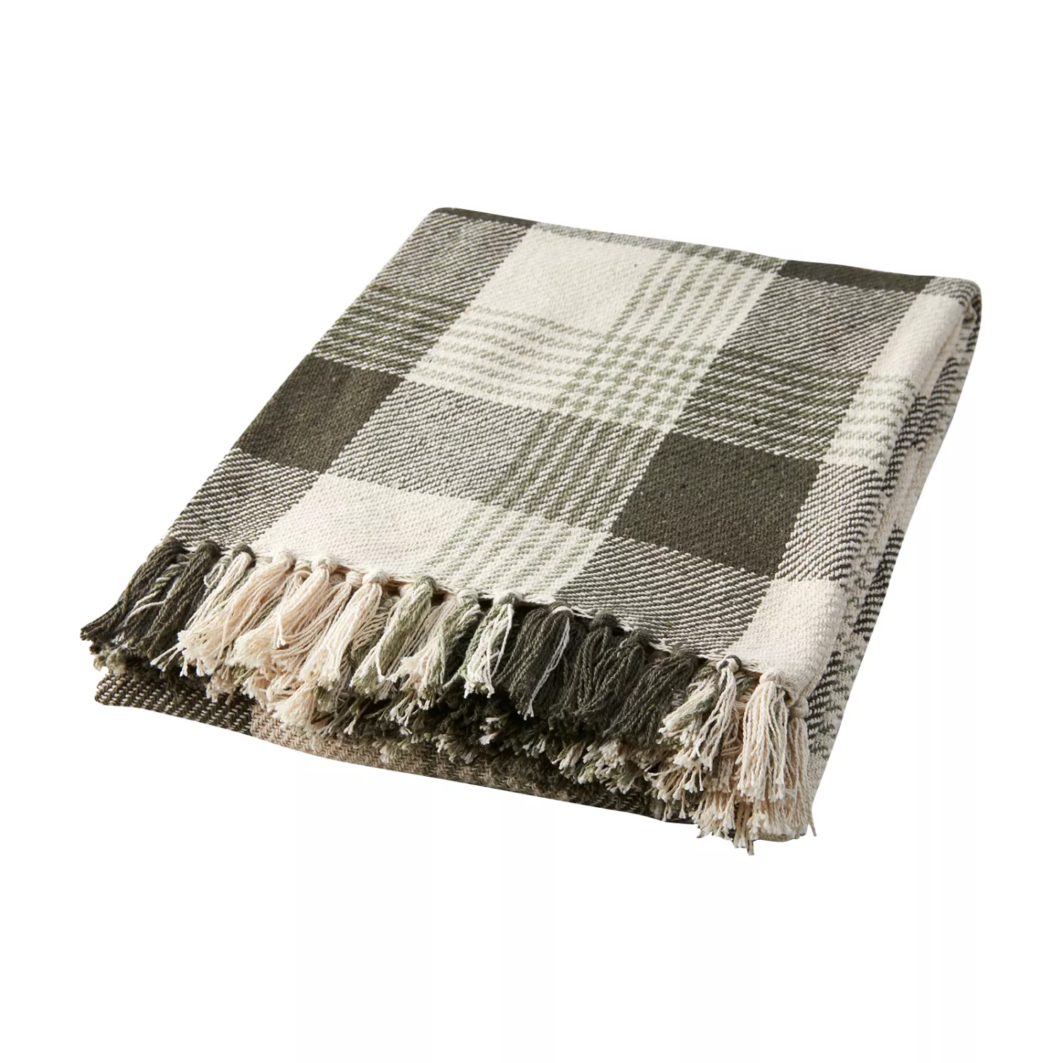 Anna Pläd Grön/elfenben