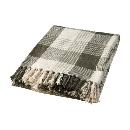 Anna Pläd Grön/elfenben