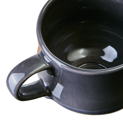 Leo Mugg Mörkgrå/Vit