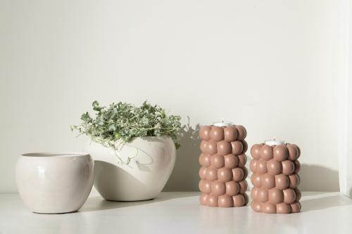 Bubbly Ljusstake Brunrosa