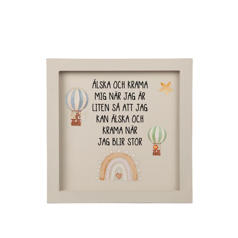 Älska och Krama mig Trätavla Flerfärgad