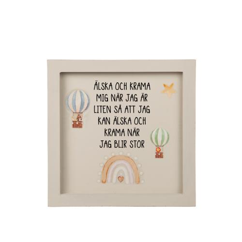 Älska och Krama mig Trätavla Flerfärgad