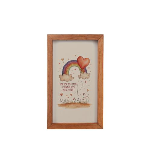 Här bor en Stjärna Trätavla Flerfärgad