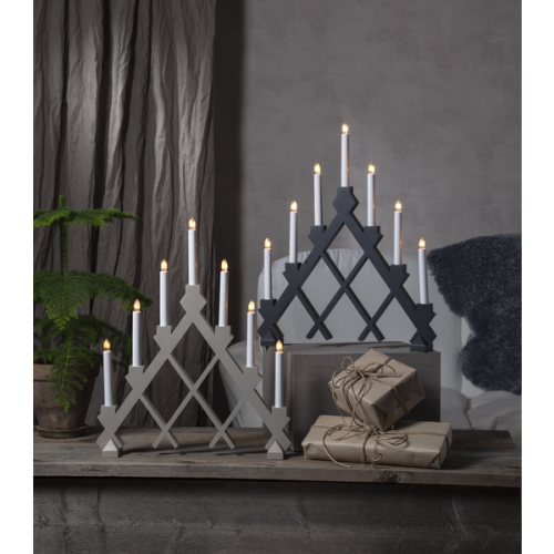 Rut Träljusstake Grå