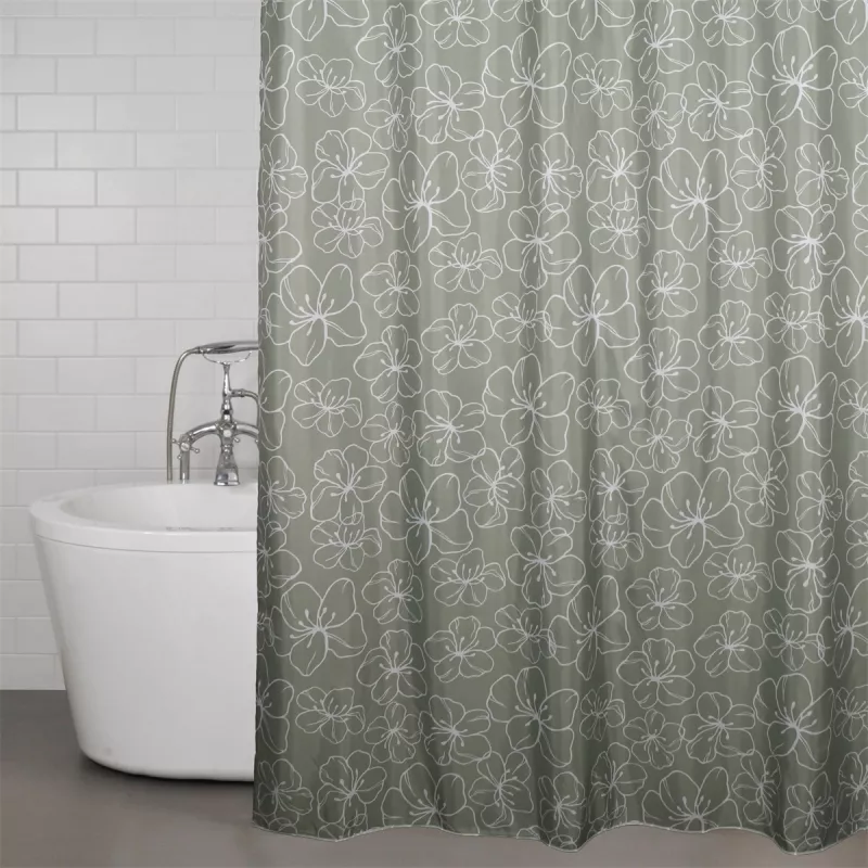 Flowers Duschdraperi Grön