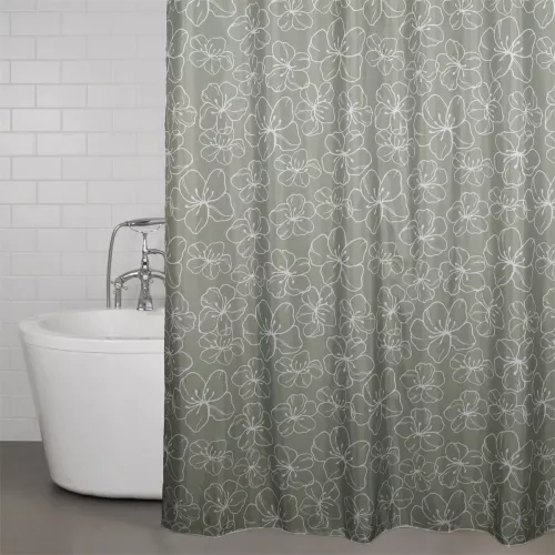 Flowers Duschdraperi Grön