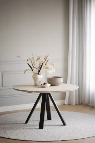 Carradale Matbord V-ben Vitpigmenterad/svart