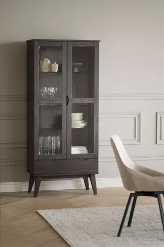 Filippa Vitrinskåp Mörkbrun