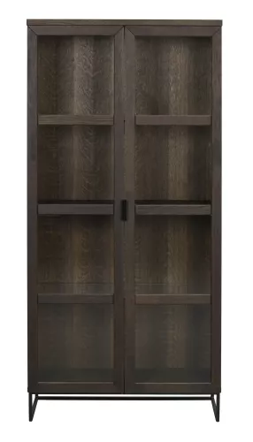 Everett Vitrinskåp Brun/svart