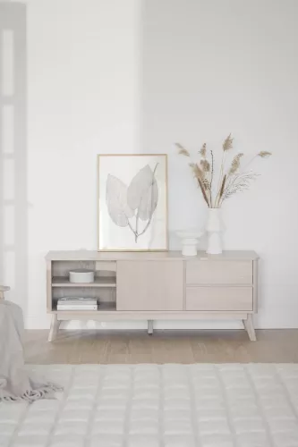 Yumi TV-bänk Vitpigmenterad