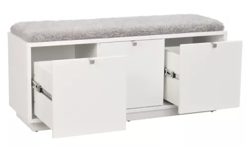 Confetti Bänk Vit - Ljusgrå