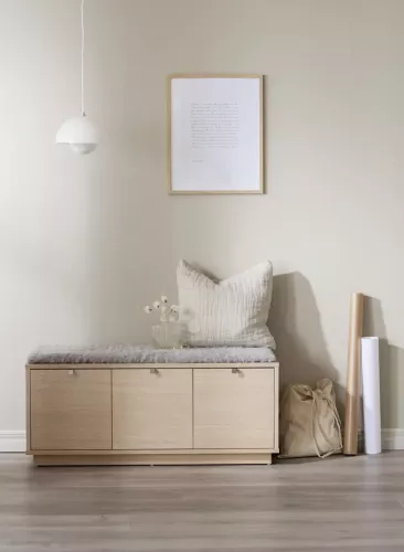 Confetti Bänk Vitpigmenterad - Ljusgrå