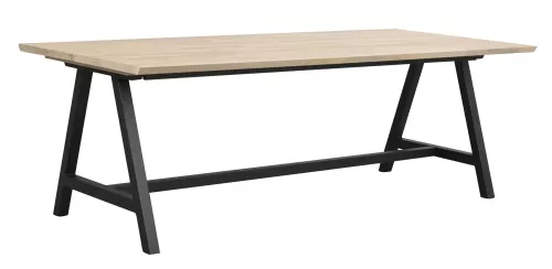 Carradale Matbord A-ben Vitpigmenterad/svart