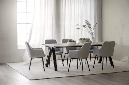 Carradale Matbord V-ben Vitpigmenterad/svart