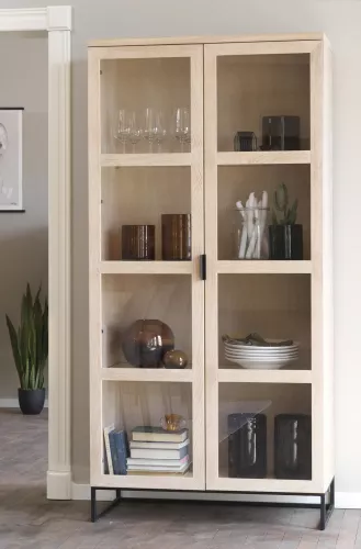 Everett Vitrinskåp Vitpigmenterad/svart