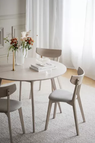 Ami Stol Gråbeige Vitpignemterad Ek