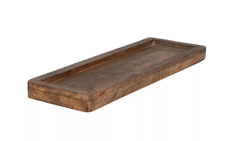 Bricka Avlång Trä Brun S