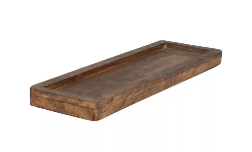 Bricka Avlång Trä Brun S