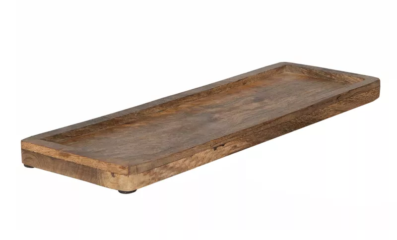 Bricka Avlång Trä Brun L