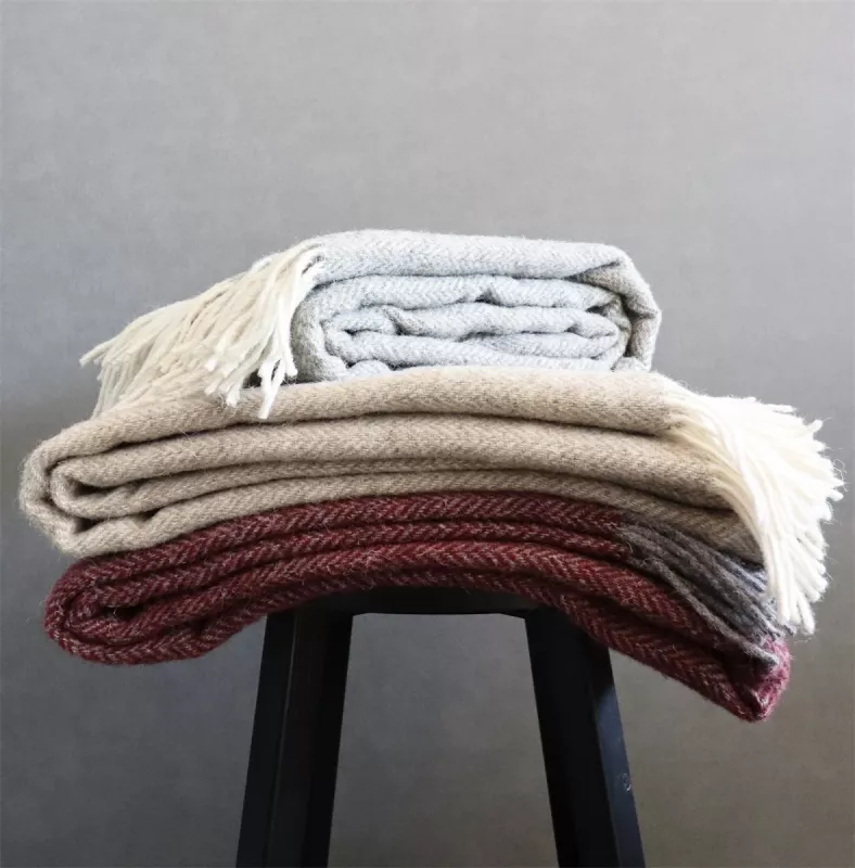 Glasgow Ullpläd Beige