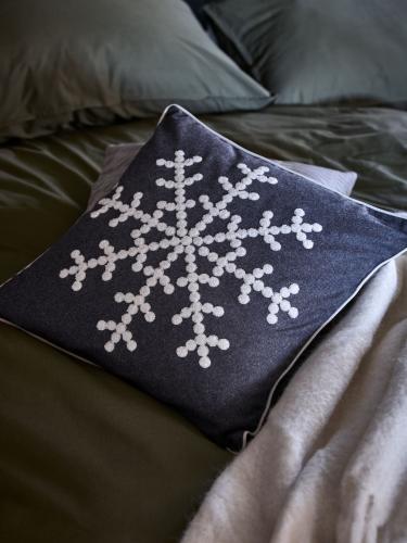 Snöstjärna Kuddfodral Grå/Vit