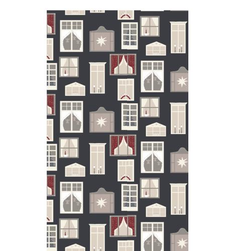 Julfönster Panellängder Svart