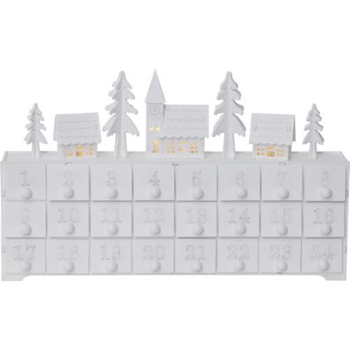 Yuletide Kalender LED Vit